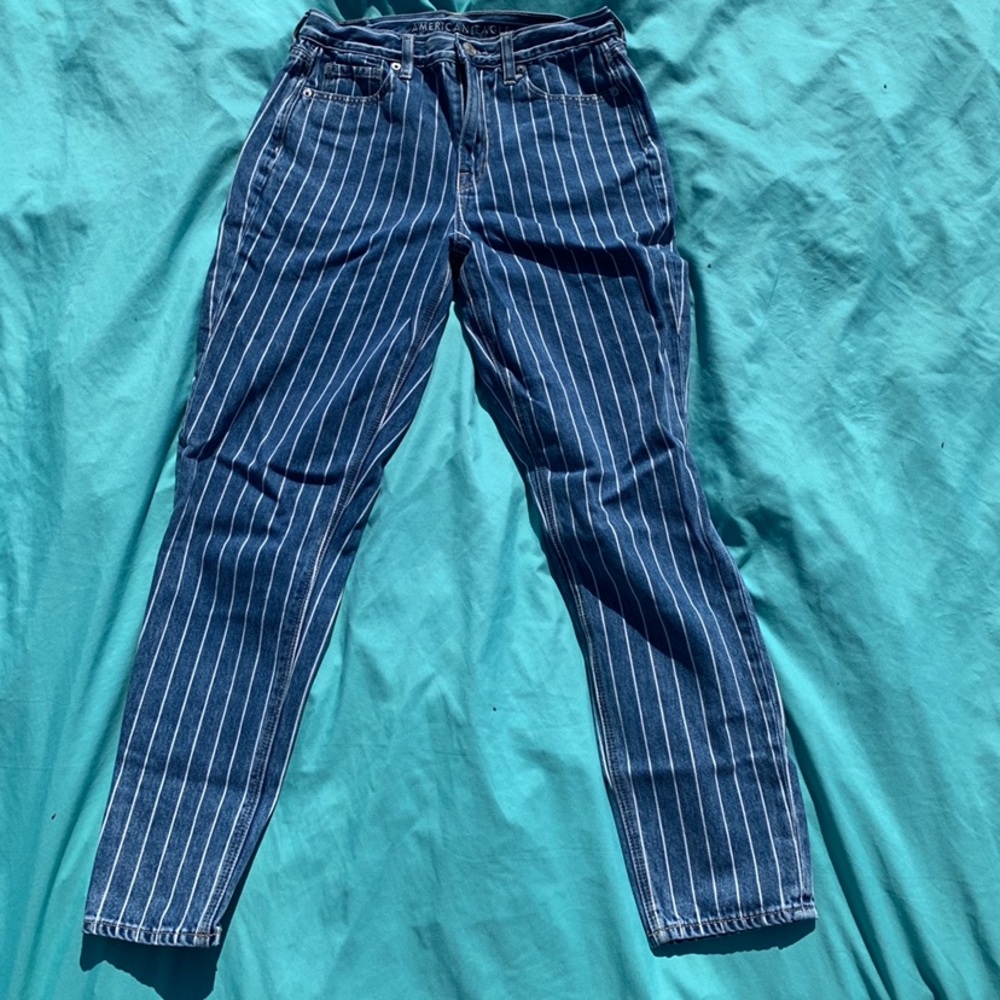 AE Pinstriped Vintage Mom Jeans